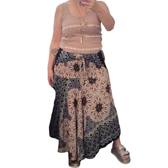 Joob Joob Blue Floral Boho Chic Multi Way Asymmetrical Maxi Skirt Size L / XL - Picture 12 of 15